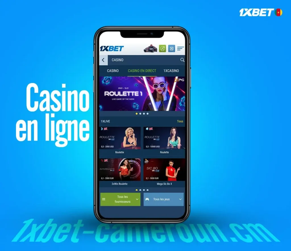 Application de casino en ligne 1xBet Cameroun